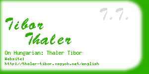 tibor thaler business card